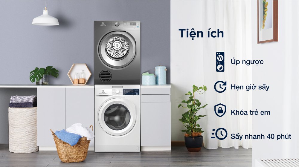 máy sấy thông hơi electrolux 8.5 kg edv854n3sb