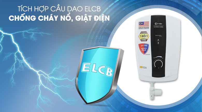 máy nước nóng trực tiếp centon 4500w 8338e emc