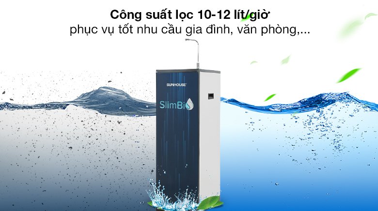 máy lọc nước ro nóng nguội lạnh sunhouse sha76214ck-s 9 lõi