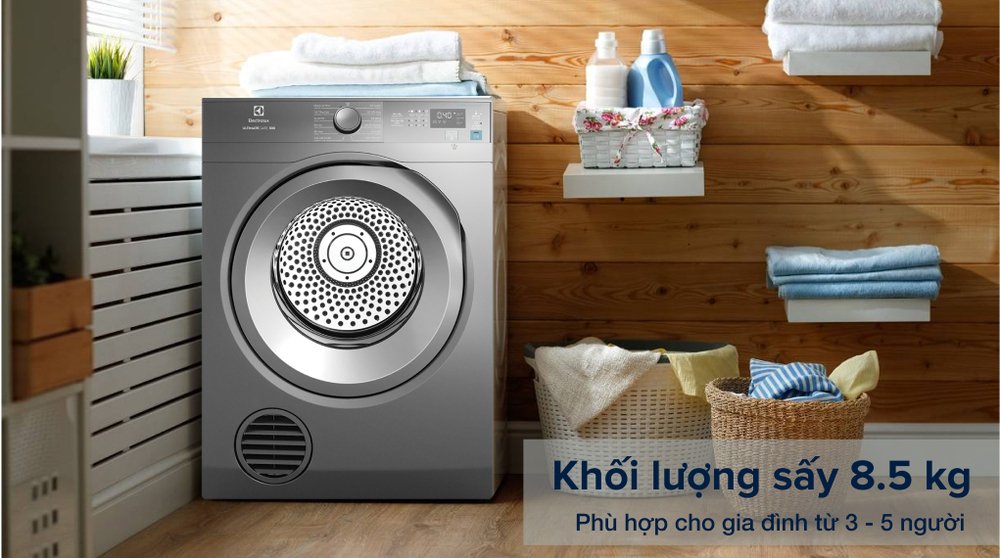 máy sấy thông hơi electrolux 8.5 kg edv854n3sb