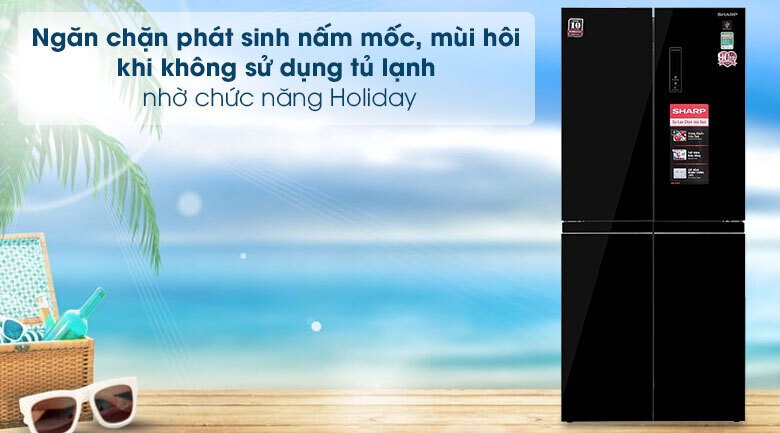 tủ lạnh sharp inverter 404 lít 4 cửa sj-fx420vg-bk