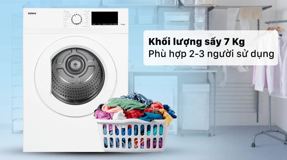 máy sấy thông hơi galanz 7 kg dv-70t5c(w)
