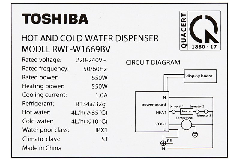 cây nước nóng lạnh toshiba rwf-w1669bv(k1)