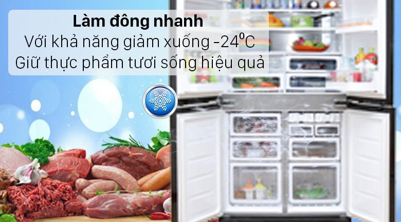 tủ lạnh sharp 4 cửa 404 lít sj-fx420v-sl