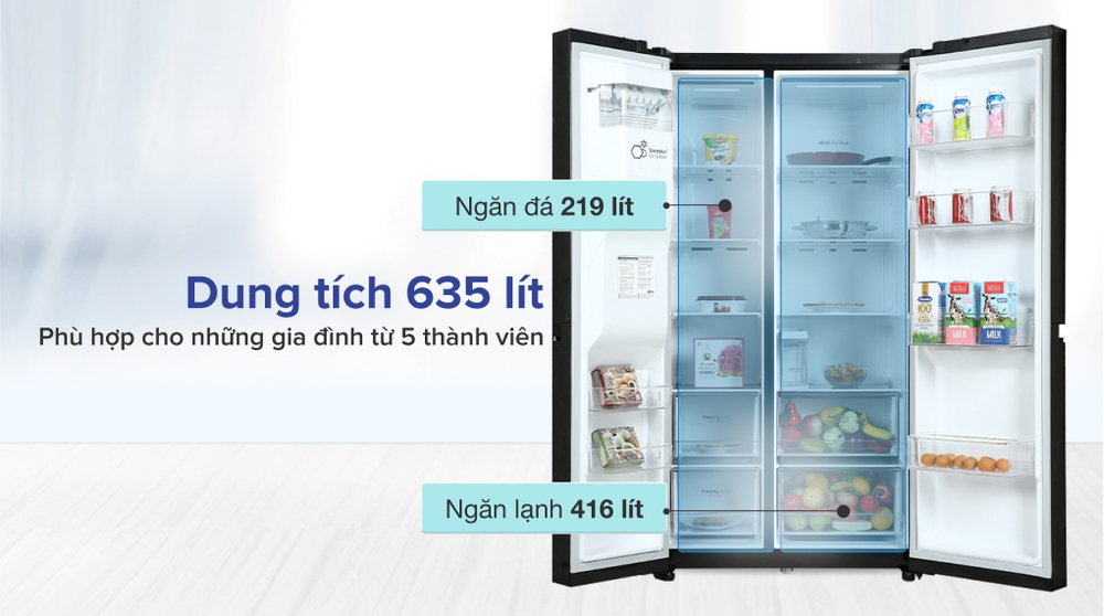 tủ lạnh lg inverter 635 lít gr-d257wb