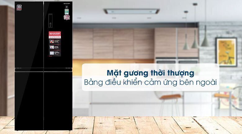tủ lạnh sharp inverter 404 lít 4 cửa sj-fx420vg-ch (màu vàng)