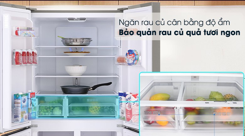 tủ lạnh sharp inverter 401 lít sj-fxp480vg-ch