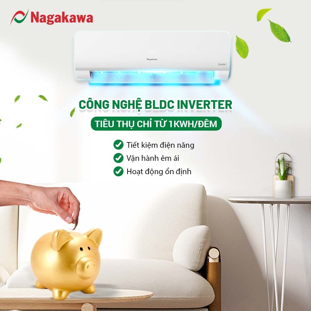 máy lạnh nagakawa inverter 1.0hp nis-c09r2h12