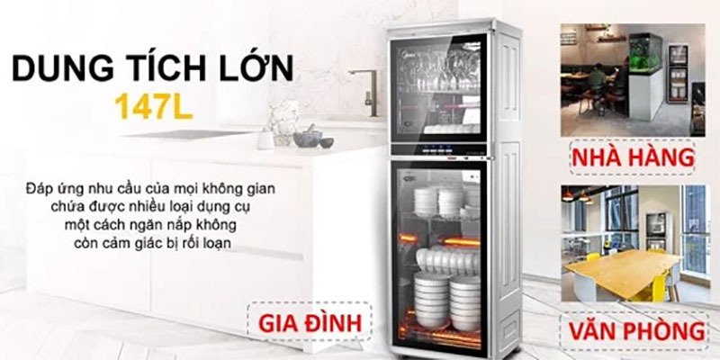 tủ sấy chén bát diệt khuẩn midea zlp 200lg501 - hàng chính hãng