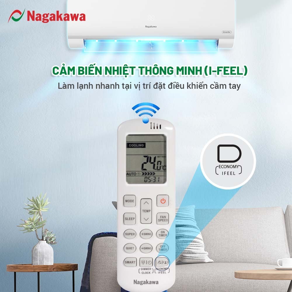 máy lạnh nagakawa inverter 1.0hp nis-c09r2h12