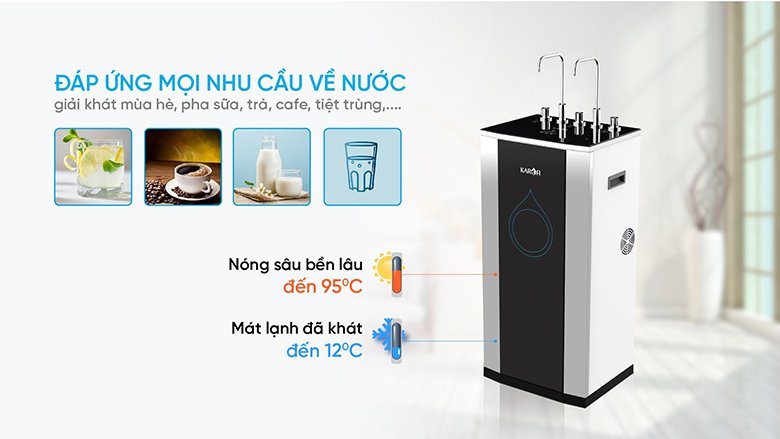 máy lọc nước nóng lạnh 10 lõi karofi kad-d50