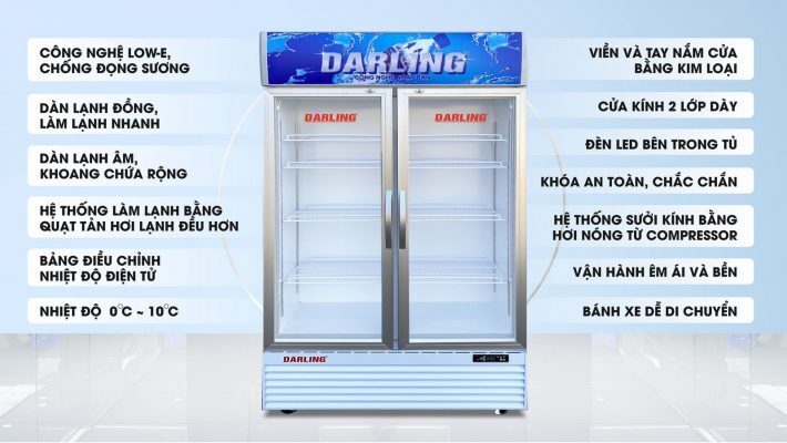 tủ mát darling dl-12000a2 1100 lít
