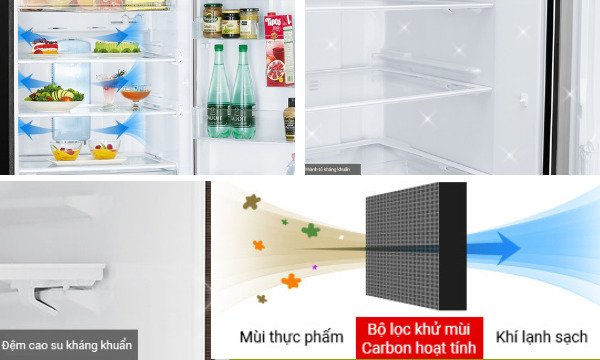 tủ lạnh mitsubishi electric inverter 580 lít mr-la72er-gbk-v đen