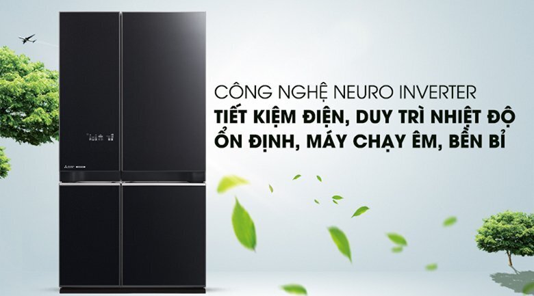 tủ lạnh mitsubishi mr-la78er-gbk 635 lít inverter