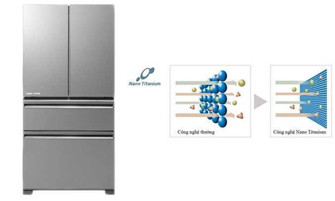 tủ lạnh mitsubishi electric inverter 555 lít mr-lx68em-gsl-v