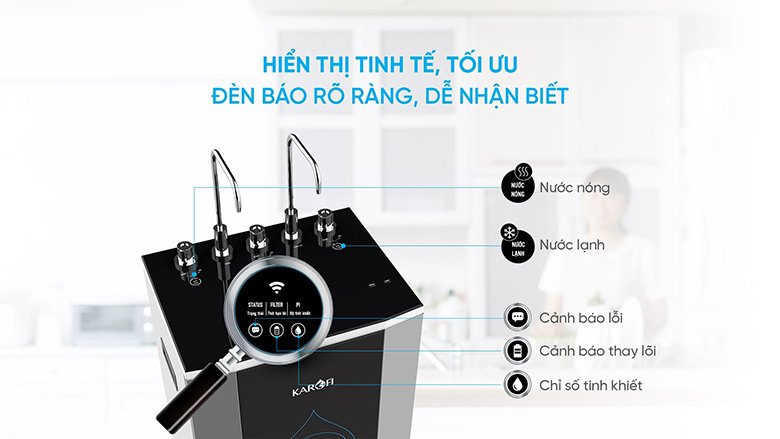 máy lọc nước nóng lạnh 10 lõi karofi kad-d50