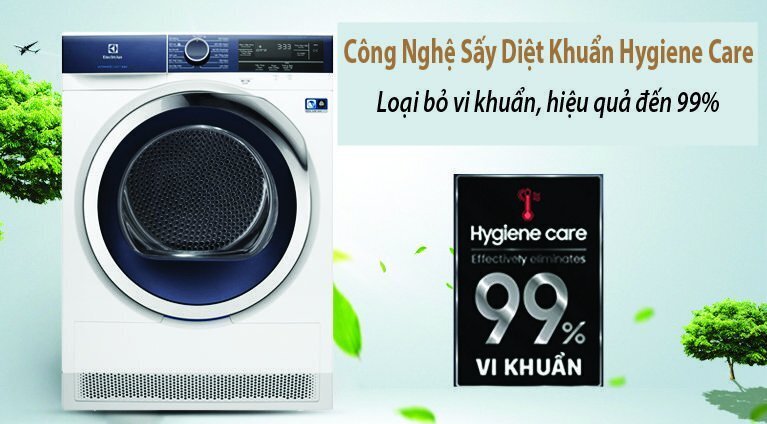 máy sấy bơm nhiệt electrolux 9 kg edh903r9wb
