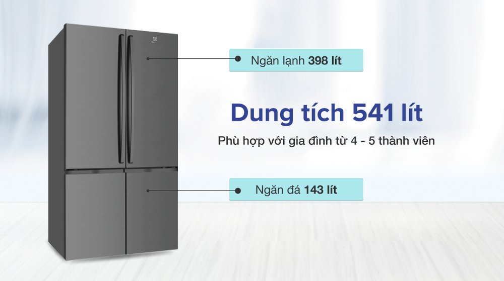 tủ lạnh electrolux inverter 541 lít eqe6000a-b