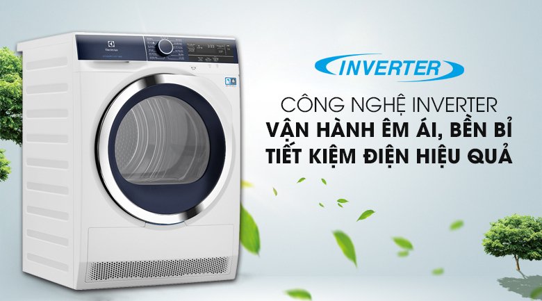 máy sấy bơm nhiệt electrolux 9 kg edh903r9wb