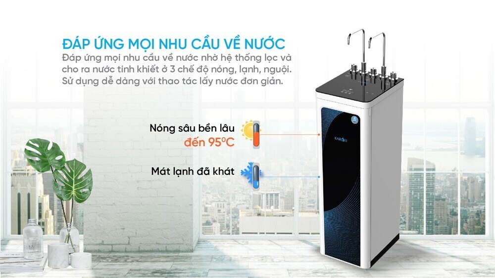 máy lọc nước nóng lạnh karofi kad-d52 10 lõi