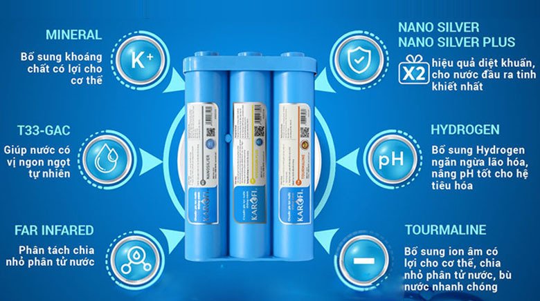 áy lọc nước ro nóng nguội lạnh karofi kad-d66 11 lõi
