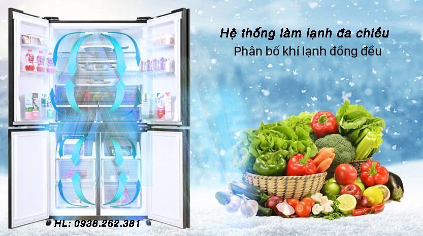 tủ lạnh mitsubishi mr-la78er-gbk 635 lít inverter