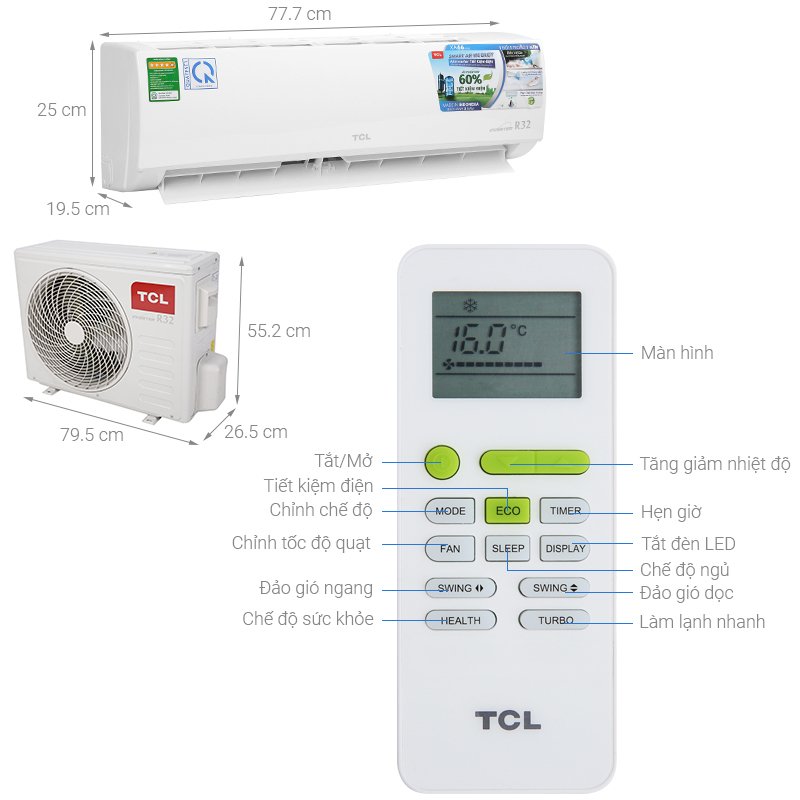 máy lạnh tcl inverter 1 hp tac-10csd/xa66
