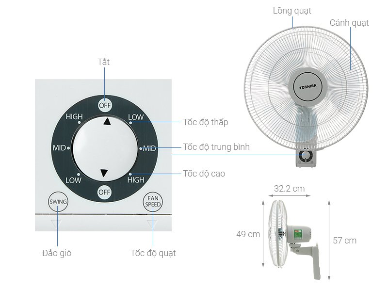 quạt treo toshiba f-awz50vn(h)