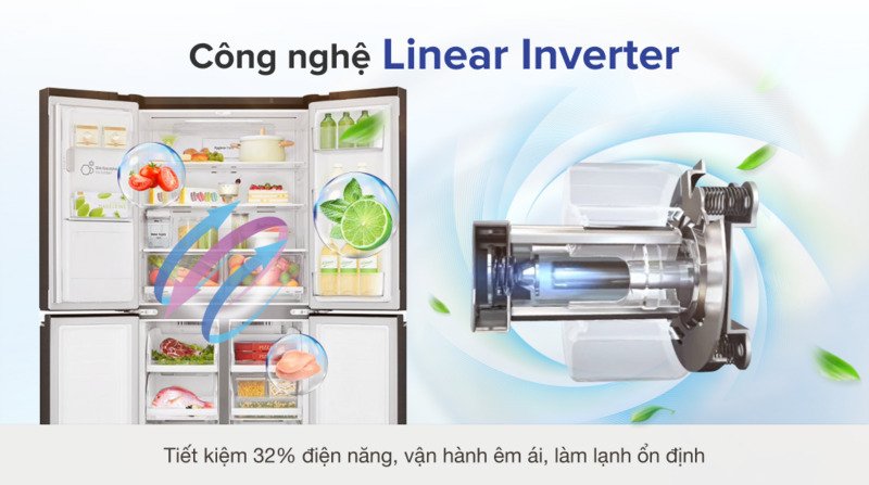 tủ lạnh lg inverter 494 lít gr-d22mb