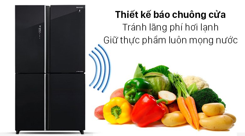 tủ lạnh sharp inverter 572 lít sj-fxp640vg-bk