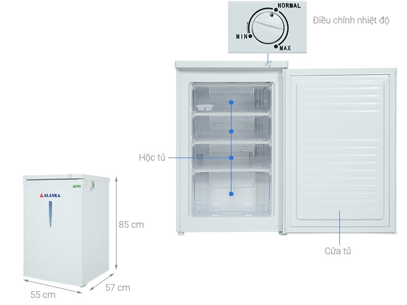 tủ đông đứng alaska 100 lít if-11