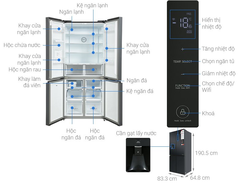 tủ lạnh toshiba inverter 509 lít gr-rf605wi-pmv(06)-mg