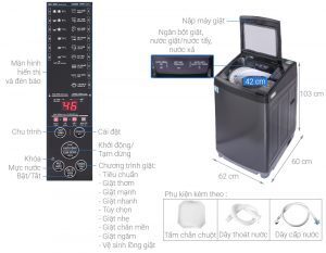 máy giặt aqua 12 kg aqw-fw120gt(bk)