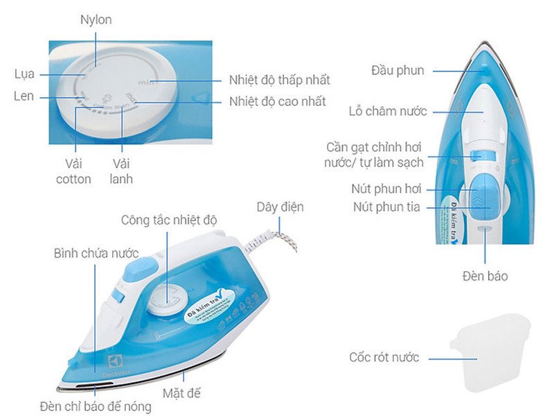 bàn ủi hơi nước electrolux esi4017 - xanh lam
