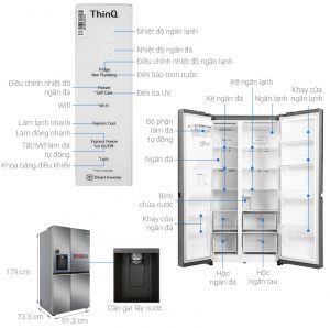 tủ lạnh lg inverter 635 lít gr-d257js