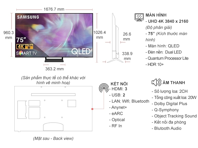 smart tivi samsung qled 4k 75 inch qa75q60b