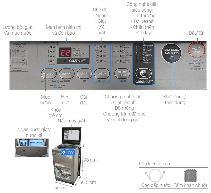 máy giặt toshiba 8 kg aw-m905bv(mk)