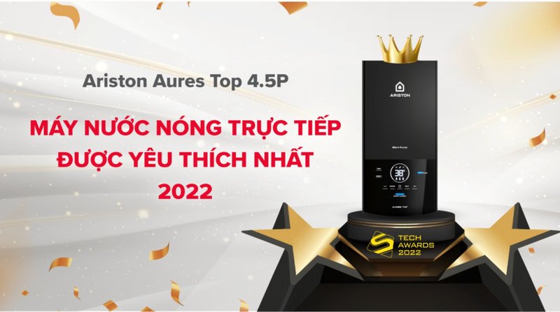 máy nước nóng trực tiếp ariston 4500w aures top 4.5p