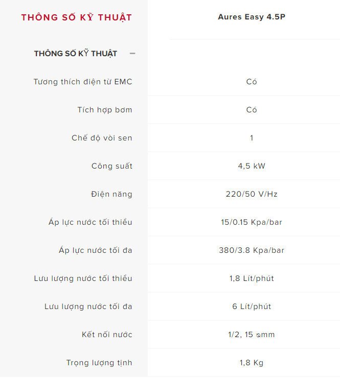 bình nước nóng lạnh trực tiếp ariston easy 4.5p