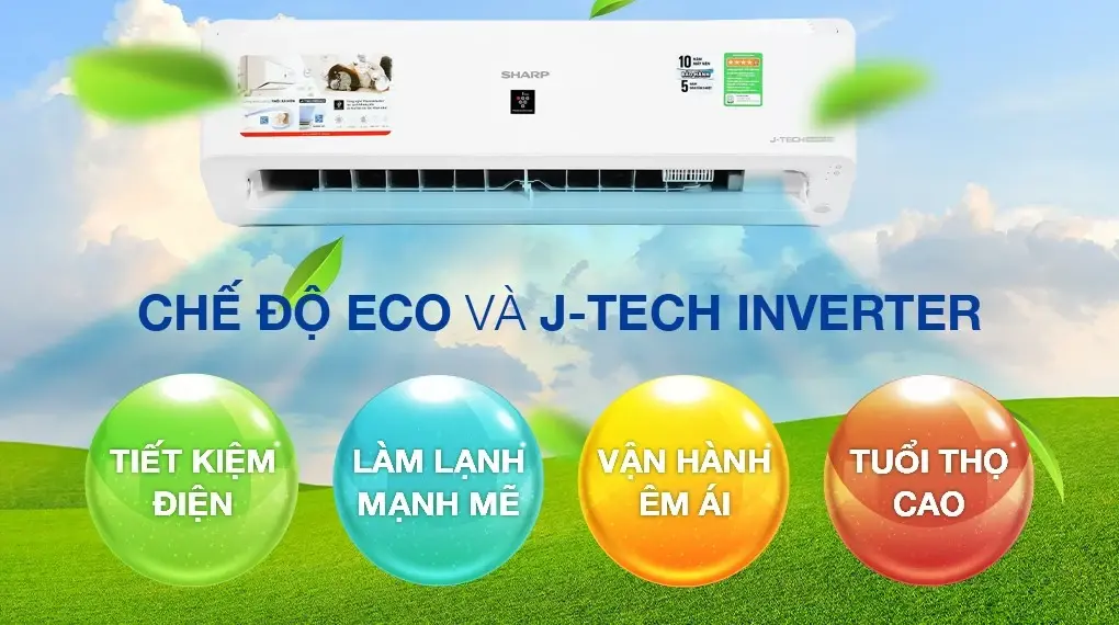 máy lạnh sharp inverter 2 hp ah-xp18ymw