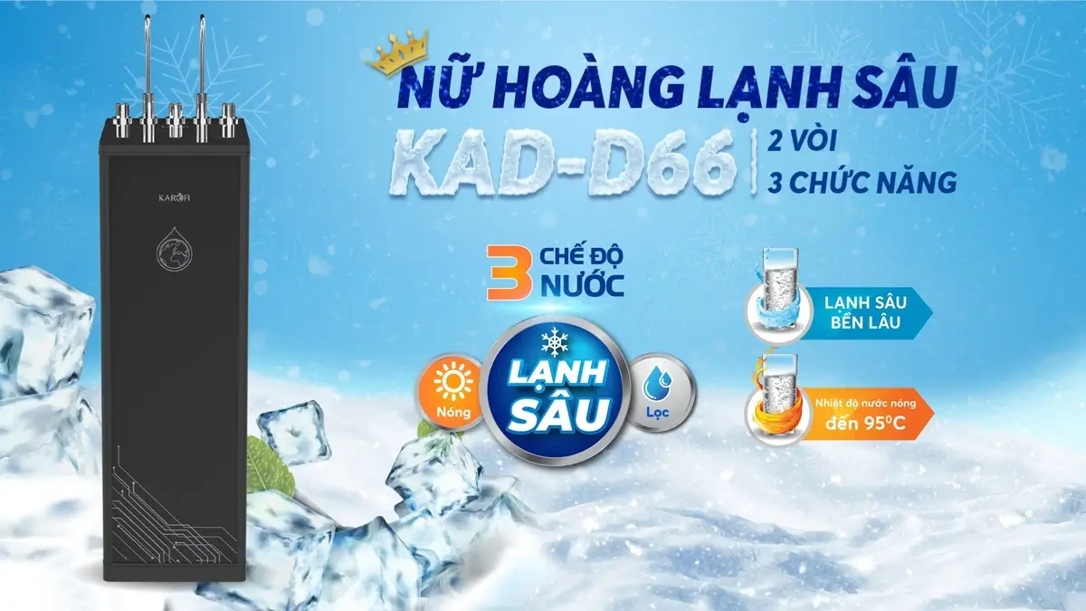 máy lọc nước nóng lạnh karofi kad-d66s