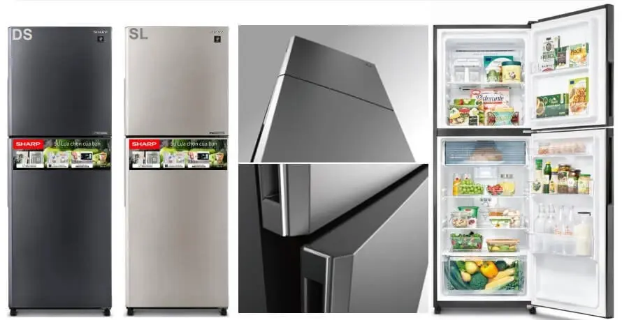 tủ lạnh sharp 352 lít sj-xp382ae-sl