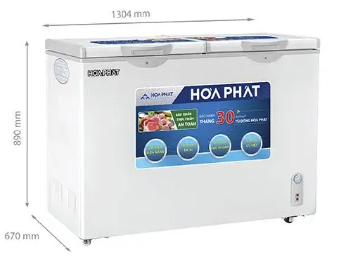 tủ đông hòa phát hcf 666s1n2 2 cánh 352 lít