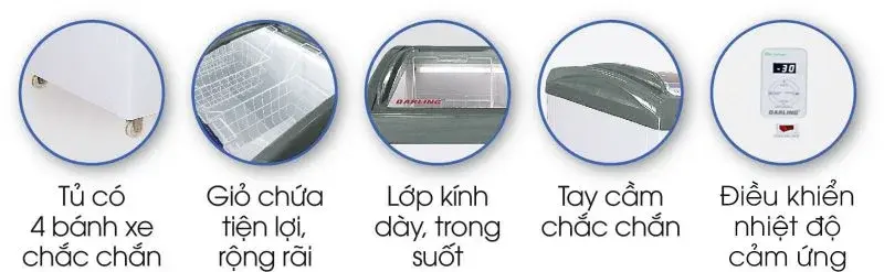 tủ đông darling smart inverter kính lùa cong 650 lít dmf-6079aski