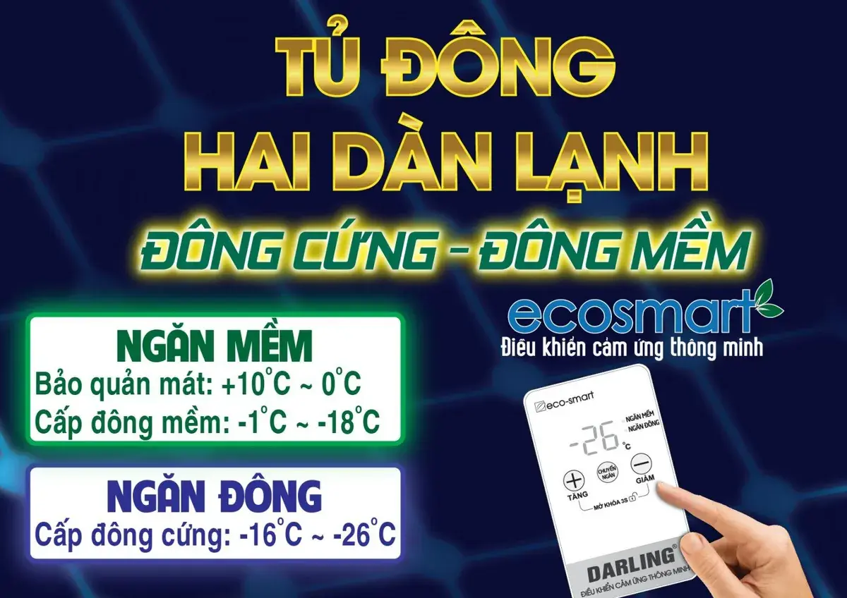 tủ đông mát darling 450l inverter dmf-4699ws-4