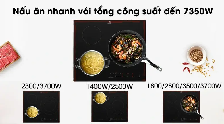 bếp từ 3 vùng nấu lắp âm electrolux lit60336