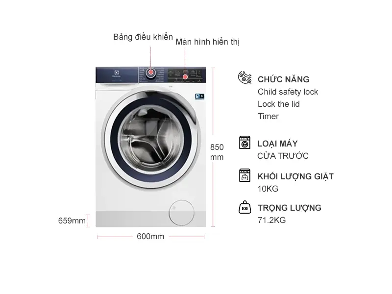 máy giặt sấy electrolux inverter 10 kg eww1042aewa