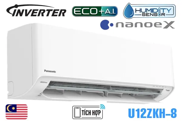 máy lạnh panasonic inverter cao cấp 1.5hp cu/cs-u12zkh-8 model 2023
