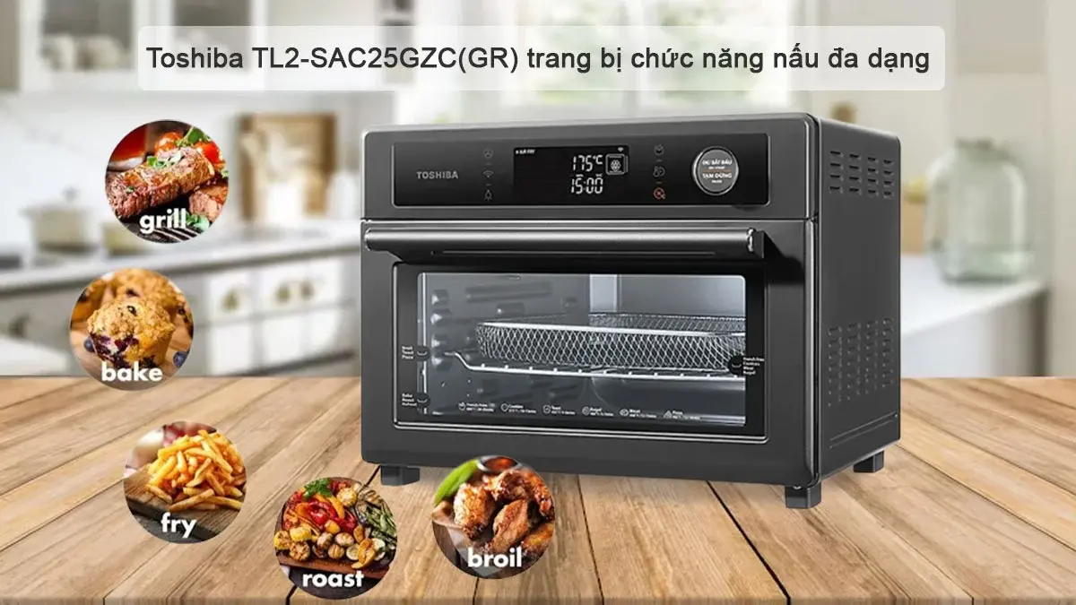 nồi chiên không dầu toshiba 25 lít tl2-sac25gzc(gr)