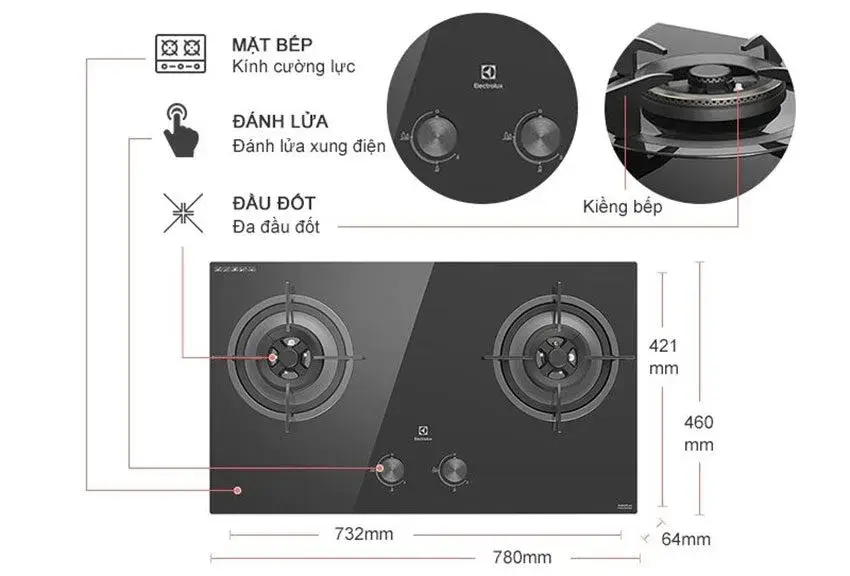 bếp gas âm electrolux ehg7230be